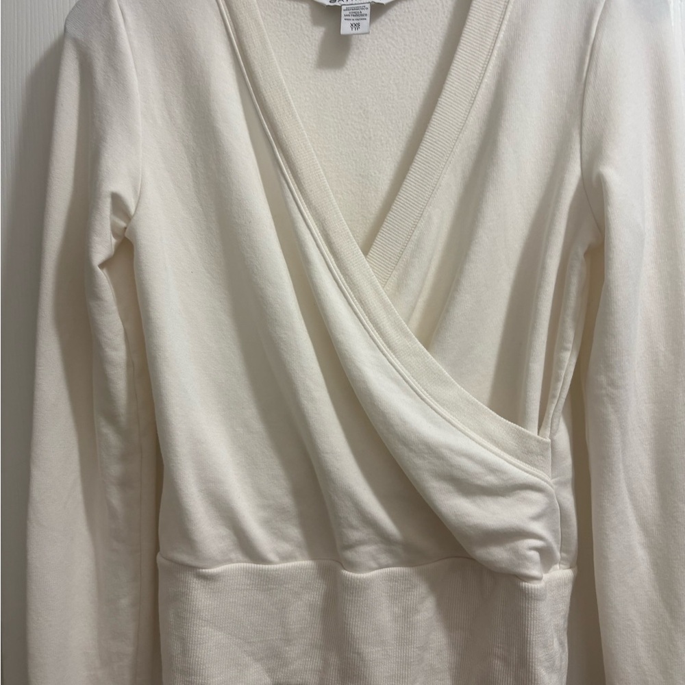 Athleta Cream Wrap Blouse